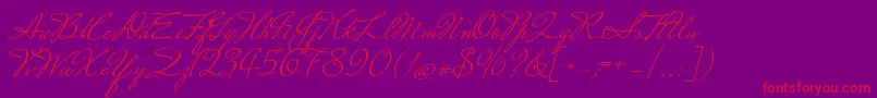 MrssaintdelafieldRegular Font – Red Fonts on Purple Background