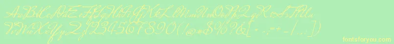 MrssaintdelafieldRegular Font – Yellow Fonts on Green Background