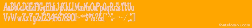Omegatype93Bold-Schriftart – Rosa Schriften auf orangefarbenem Hintergrund