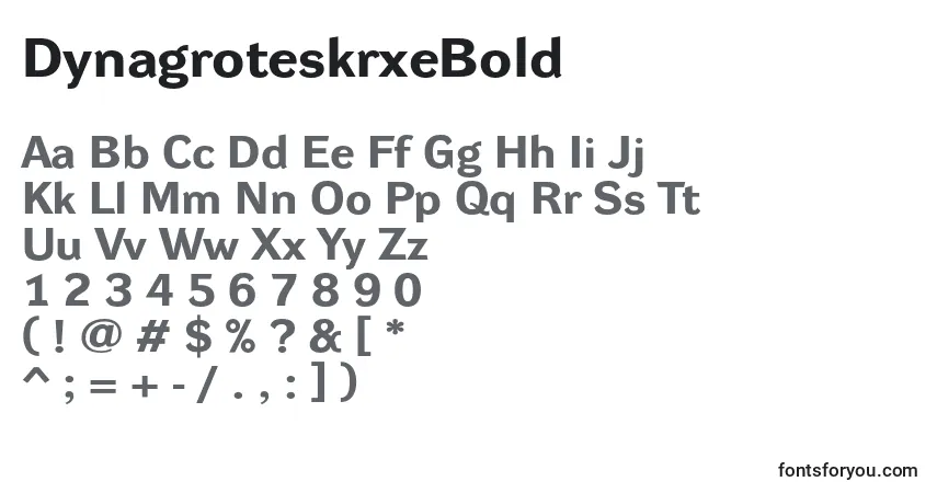 Schriftart DynagroteskrxeBold – Alphabet, Zahlen, spezielle Symbole