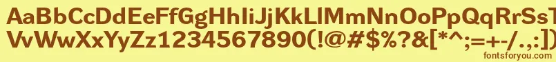 DynagroteskrxeBold Font – Brown Fonts on Yellow Background