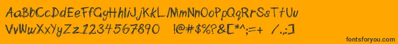 Scribblett Font – Black Fonts on Orange Background