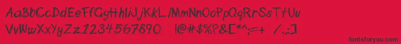Scribblett Font – Black Fonts on Red Background