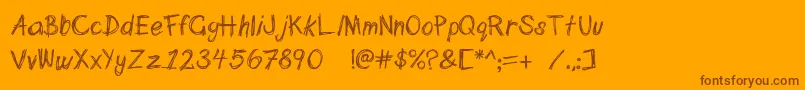 フォントScribblett – オレンジの背景に茶色のフォント