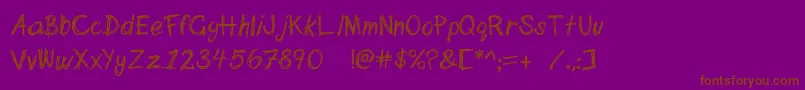 fuente Scribblett – Fuentes Marrones Sobre Fondo Morado
