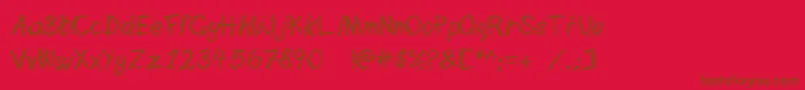 Police Scribblett – polices brunes sur fond rouge