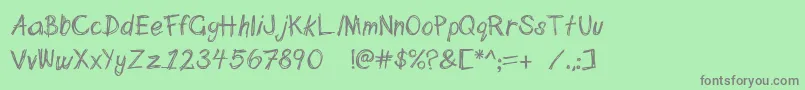 Scribblett Font – Gray Fonts on Green Background