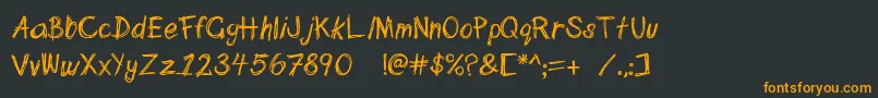 Scribblett Font – Orange Fonts on Black Background