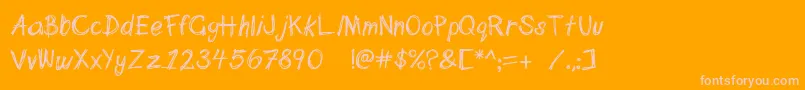Fonte Scribblett – fontes rosa em um fundo laranja