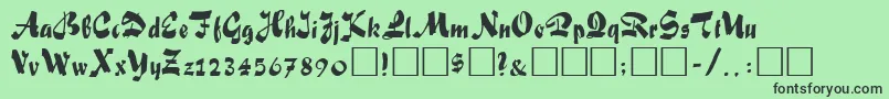 FiffelRegular Font – Black Fonts on Green Background