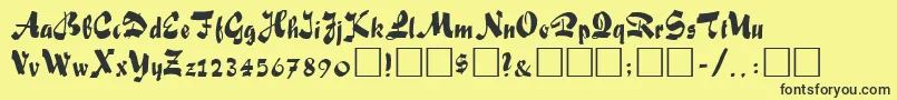 FiffelRegular Font – Black Fonts on Yellow Background