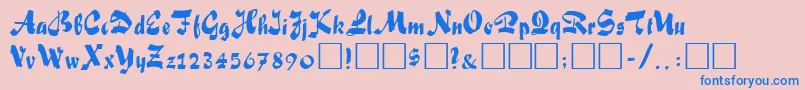 FiffelRegular Font – Blue Fonts on Pink Background