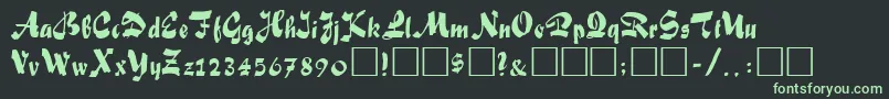 FiffelRegular Font – Green Fonts on Black Background