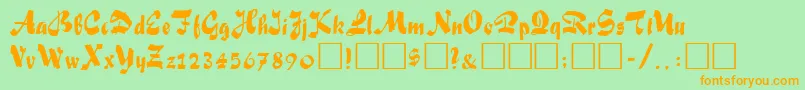 FiffelRegular Font – Orange Fonts on Green Background
