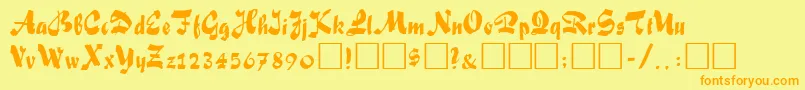 FiffelRegular Font – Orange Fonts on Yellow Background