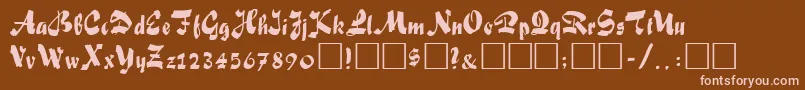 FiffelRegular Font – Pink Fonts on Brown Background