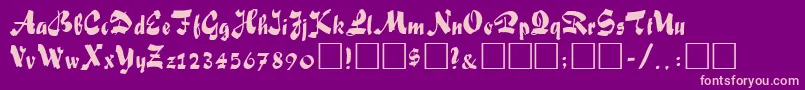 FiffelRegular Font – Pink Fonts on Purple Background