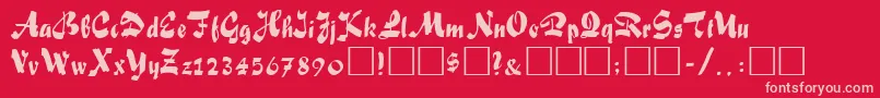 FiffelRegular Font – Pink Fonts on Red Background