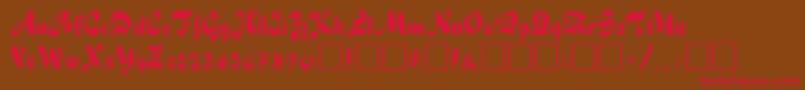 フォントFiffelRegular – 赤い文字が茶色の背景にあります。