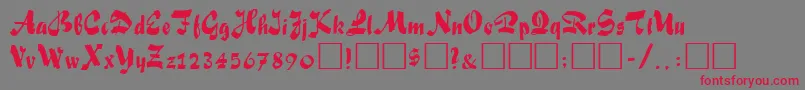 FiffelRegular Font – Red Fonts on Gray Background