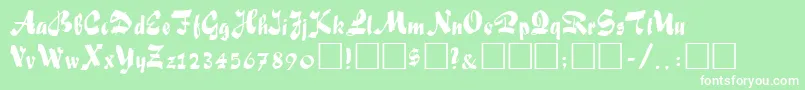 FiffelRegular Font – White Fonts on Green Background