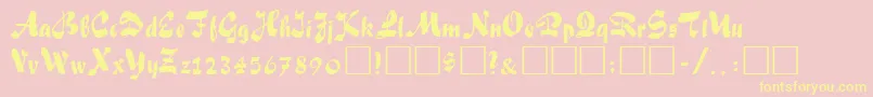FiffelRegular Font – Yellow Fonts on Pink Background