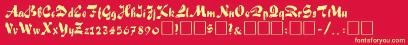 FiffelRegular Font – Yellow Fonts on Red Background