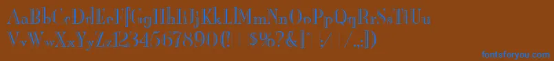 フォントBurlingtonLetPlain.1.0 – 茶色の背景に青い文字