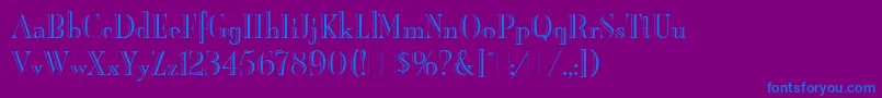 Fonte BurlingtonLetPlain.1.0 – fontes azuis em um fundo violeta