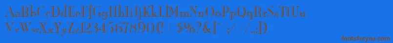 Fonte BurlingtonLetPlain.1.0 – fontes marrons em um fundo azul