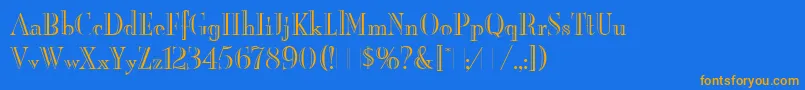 BurlingtonLetPlain.1.0 Font – Orange Fonts on Blue Background