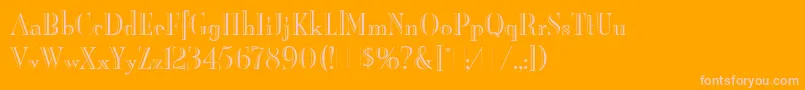 BurlingtonLetPlain.1.0-fontti – vaaleanpunaiset fontit oranssilla taustalla