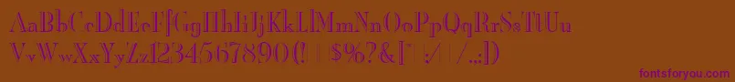 BurlingtonLetPlain.1.0 Font – Purple Fonts on Brown Background