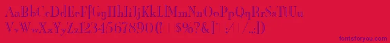 Fonte BurlingtonLetPlain.1.0 – fontes roxas em um fundo vermelho