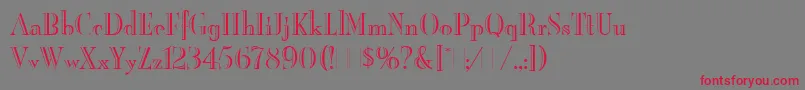 BurlingtonLetPlain.1.0 Font – Red Fonts on Gray Background