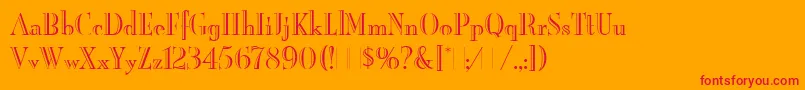 BurlingtonLetPlain.1.0 Font – Red Fonts on Orange Background