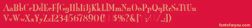 BurlingtonLetPlain.1.0 Font – Yellow Fonts on Red Background