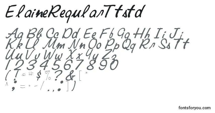 Шрифт ElaineRegularTtstd – алфавит, цифры, специальные символы