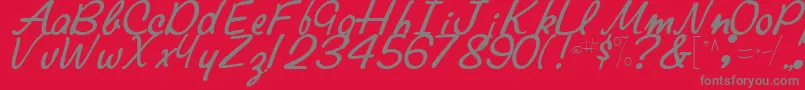 Fonte ElaineRegularTtstd – fontes cinzas em um fundo vermelho