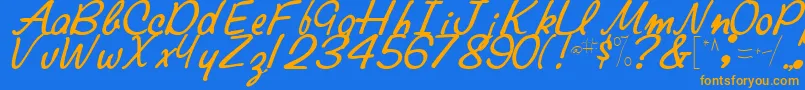 ElaineRegularTtstd Font – Orange Fonts on Blue Background