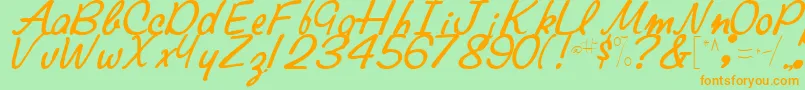 ElaineRegularTtstd Font – Orange Fonts on Green Background