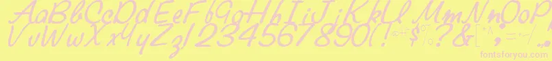 ElaineRegularTtstd Font – Pink Fonts on Yellow Background