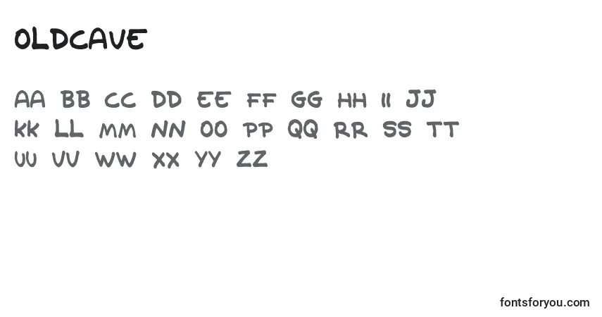 A fonte OldCave – alfabeto, números, caracteres especiais