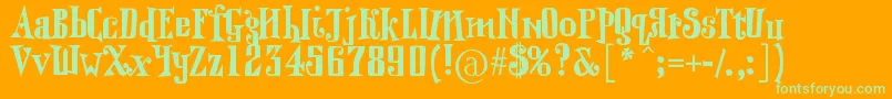 Qranklestein Font – Green Fonts on Orange Background