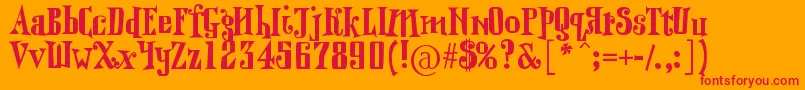 Qranklestein Font – Red Fonts on Orange Background