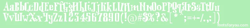 Qranklestein Font – White Fonts on Green Background