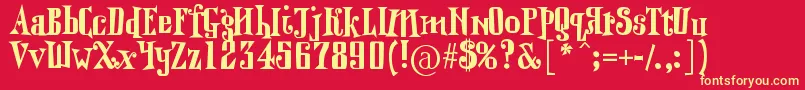 Qranklestein Font – Yellow Fonts on Red Background