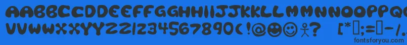 Plast Font – Black Fonts on Blue Background