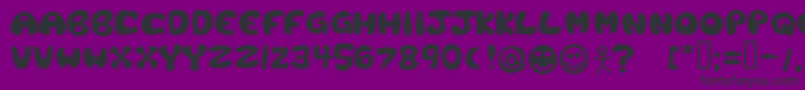 フォントPlast – 紫の背景に黒い文字