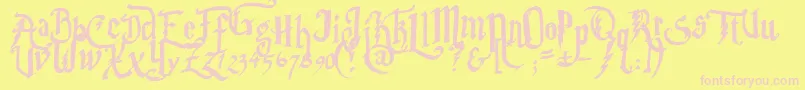 Parry Font – Pink Fonts on Yellow Background